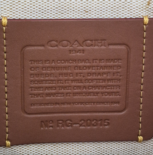 Authentic Coach Navy Blue Suede And Leather 1941 Rogue 36 Tote Bag - Picture 14 of 16